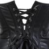 ADELCE Women's Gothic Steampunk Gothic Brocade Basque Faux Leather Corset Bustier with Skirt Overbust Costume Black S view 4