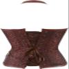 ADELCE Women 14 Steel Bone Steampunk Faux Leather Retro Steel Boned Corset Waist Cincher Bustier Shapewear Brown L view 2