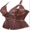ADELCE Women 14 Steel Bone Steampunk Faux Leather Retro Steel Boned Corset Waist Cincher Bustier Shapewear Brown L view 3