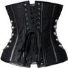 ADELCE Women's Spiral Steel Boned Steampunk Gothic Brocade Bustier Corset with Chains Plus Size Overbust Costume Black S view 2