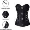 ADELCE Women's Spiral Steel Boned Steampunk Gothic Brocade Bustier Corset with Chains Plus Size Overbust Costume Black S view 4