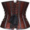 ADELCE Women's Spiral Steel Boned Steampunk Gothic Brocade Bustier Corset with Chains Plus Size Overbust Costume Brown S view 2