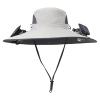 Men Women Wide Brim Sun Hats with 2 Solar Fan Waterproof Breathable Bucket Hat Outdoor Fishing Hat for Hiking Camping view 1