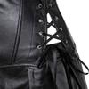 ADELCE Women's Punk Rock Faux Leather Dress Corsets Steampunk Bustier Lingeire Corset Skirt Overbust Costume Set Black 2XL view 4