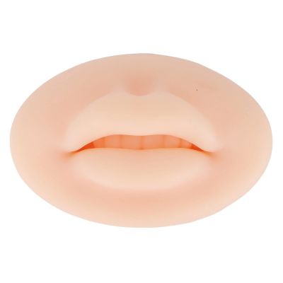 LUCKDANO 3D Silicone Lips Fake Lips for Lip Tattoo Practice Soft Real Skin Touch, Suitable for Novice Embroiderers, Showing Embroidery Skills (Light Beige)