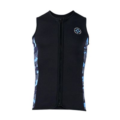 kowaku Men Wetsuit Top Sleeveless Swimsuit Neoprene Diving Vest Front Zip Wet Suit Zipper Diving Vest for Water Sports Kayaking, XXXL