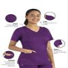 Maevn Matrix Womens Modern Fit Double V-Neck Medical Nurse Scrub Top, 3 Pockets, Inner Utility Loop, Bungee Loop view 2