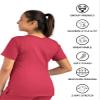 Maevn Matrix Womens Modern Fit Double V-Neck Medical Nurse Scrub Top, 3 Pockets, Inner Utility Loop, Bungee Loop Watermelon view 3