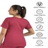 Maevn Matrix Womens Modern Fit Double V-Neck Medical Nurse Scrub Top, 3 Pockets, Inner Utility Loop, Bungee Loop Watermelon view 4