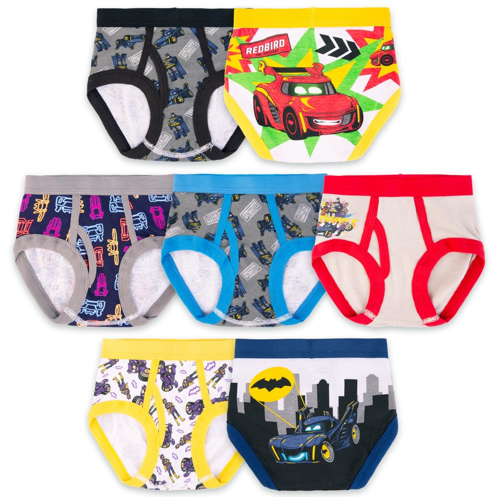DC Comics Exclusive Batwheels 100% Cotton Briefs With Batmobile, Redbird & BatTruck, 2/3T & 4T