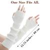 Ymomode Arm Warmers - Arm Warmers Women, Long Fingerless Gloves for Women Cashmere Blended Knitted Y2K Arm Warmer White view 3