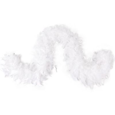 MAOFENG Chandelle Turkey Feather Boa 1.64 Yards 30g for Halloween Dancing Wedding Party DIY Craft Costume Decoration Feather Boa,White