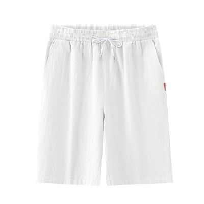 Mens Casual Shorts 9" Inseam Elastic Waist Drawstring Shorts Summer Regular Fit Beach Vacation SweatShorts with Pockets White
