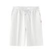 Mens Casual Shorts 9" Inseam Elastic Waist Drawstring Shorts Summer Regular Fit Beach Vacation SweatShorts with Pockets White view 1