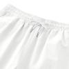 Mens Casual Shorts 9" Inseam Elastic Waist Drawstring Shorts Summer Regular Fit Beach Vacation SweatShorts with Pockets White view 3