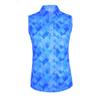 Monterey Club Women's Small Rhombus Lattice Print Tailored Collar Sleeveless Polo Shirt #4517 (Kalvin Blue/Marine, 2X-Large) view 1
