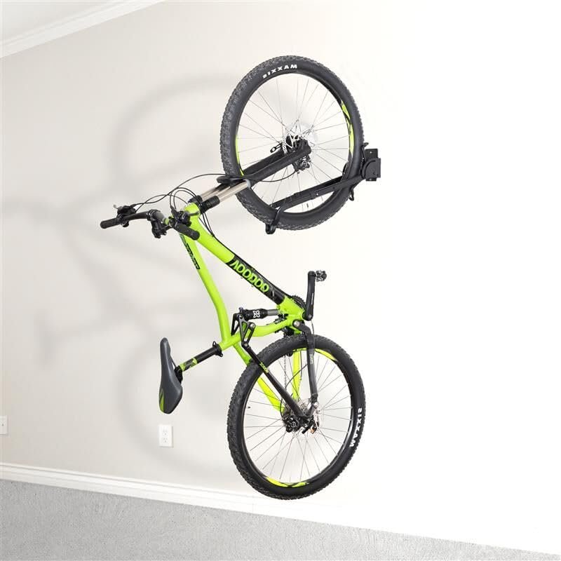CyclingDeal Bike Wall Mount Rack - Vertical Adjustable Foldable Bicycle Parking Rack - for 20"-29" MTB 700C Road Bikes Home Garage Storage - Max. Tire Width 2.4" - 1 Pack
