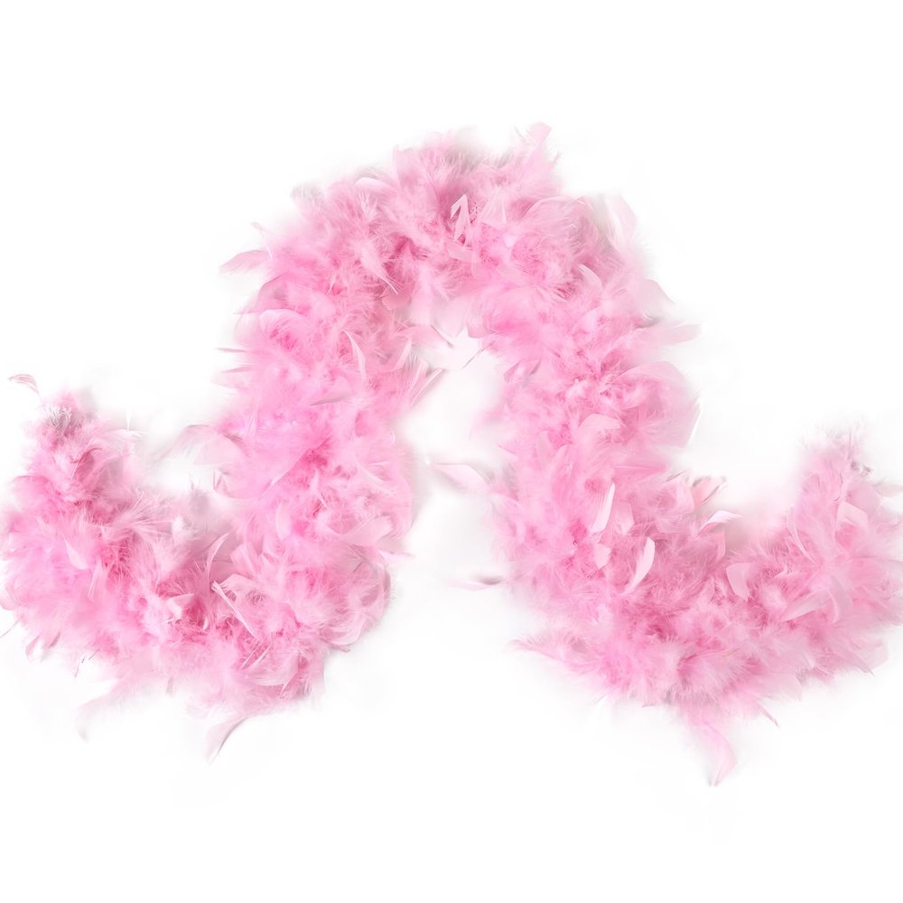 MAOFENG Chandelle Turkey Feather Boa 1.64 Yards 30g for Halloween Dancing Wedding Party DIY Craft Costume Decoration Feather Boa,Pink