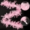 MAOFENG Chandelle Turkey Feather Boa 1.64 Yards 30g for Halloween Dancing Wedding Party DIY Craft Costume Decoration Feather Boa,Pink view 2