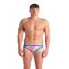 ARENA Performance Men's Let It Beat Collection Swim Briefs MaxLife Swimsuit Athletic Pool Training Competitive Bathing Suit, Royal/White Multi, US Size 28