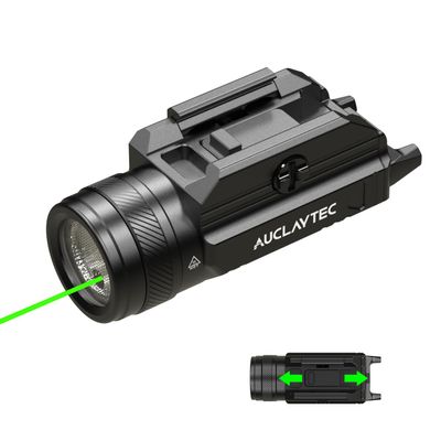 AUCLAYTEC 1200 Lumen Pistol Light Laser Combo Green Beam Tactical Flashlight, Pistol Flashlight Adjustable Slide Locating Keys for Picatinny
