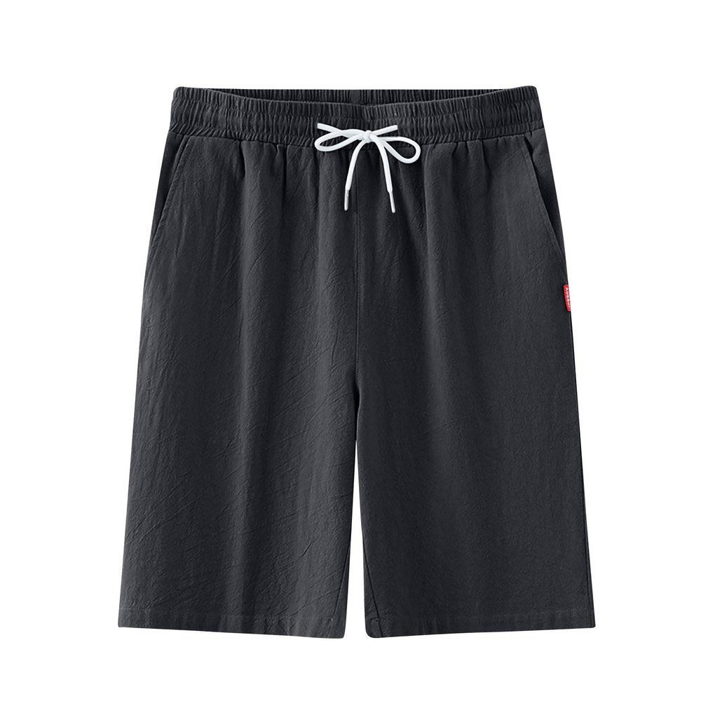 Generic Mens Casual Shorts 9"" Inseam Elastic Waist Drawstring Shorts Summer Regular Fit Beach Vacation Sweatshorts with Pockets Dark Gray, XX-Large