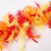 MAOFENG Chandelle Turkey Feather Boa 1.64 Yards 30g for Halloween Dancing Wedding Party DIY Craft Costume Decoration Feather Boa,Red Orange Yellow view 3