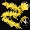 MAOFENG Chandelle Turkey Feather Boa 1.64 Yards 30g for Halloween Dancing Wedding Party DIY Craft Costume Decoration Feather Boa,Yellow view 2