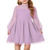 Arshiner Girls Wedding Guest Dress Fall Long Sleeve Special Occasion DressesLavender Size 14-16 view 1