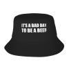 Joisbs It's a Bad Day to Be a Beer Summer Style Essential: Double-Layer Fisherman Hat for Sun Protection and Fashion! Black view 1