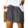 Akklian Shorts for Women Trendy 2024 Casual Summer Beach Drawstring Shorts Lounge Loose Fit Elastic Waist Shorts with Pockets view 2