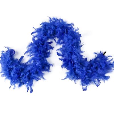 MAOFENG Chandelle Turkey Feather Boa 1.64 Yards 30g for Halloween Dancing Wedding Party DIY Craft Costume Decoration Feather Boa,Royal Blue