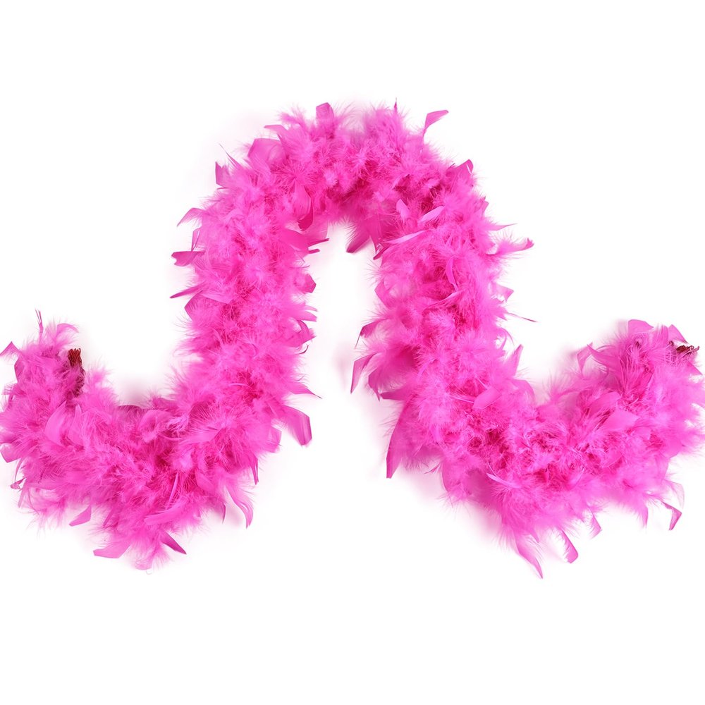 MAOFENG Chandelle Turkey Feather Boa 1.64 Yards 30g for Halloween Dancing Wedding Party DIY Craft Costume Decoration Feather Boa,Fuchsia