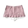 Womens Cargo Skirt Low Waist Y2K Short Denim Jean Mini Pleated Skirt Fashion Summer Hot Button Cargo Skirt with Pocket view 1