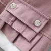 Womens Cargo Skirt Low Waist Y2K Short Denim Jean Mini Pleated Skirt Fashion Summer Hot Button Cargo Skirt with Pocket view 4