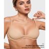 INLYRIC Women's Inbarely Plus Plunge Bra - Unlined Underwire Sexy Demi Balconette Bras Warm Beige 36E view 2