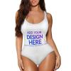 Custom Women One Piece Swimsuit Cutomized Monokini Scoop Neck Low Back Bathing Suit Personalized Athletic Training Swimwear Tummy Control Vintage Bathing Suits view 1