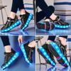 KSYVUCRD Kids Roller Skating Shoes LED Glow USB Charging Scalable Four Wheel Shoes Suitable for Roller Skating Beginner Boys Girls Birthday Gift,Black Big Kid Size 5.5 view 2