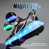 KSYVUCRD Kids Roller Skating Shoes LED Glow USB Charging Scalable Four Wheel Shoes Suitable for Roller Skating Beginner Boys Girls Birthday Gift,Black Big Kid Size 5.5 view 4