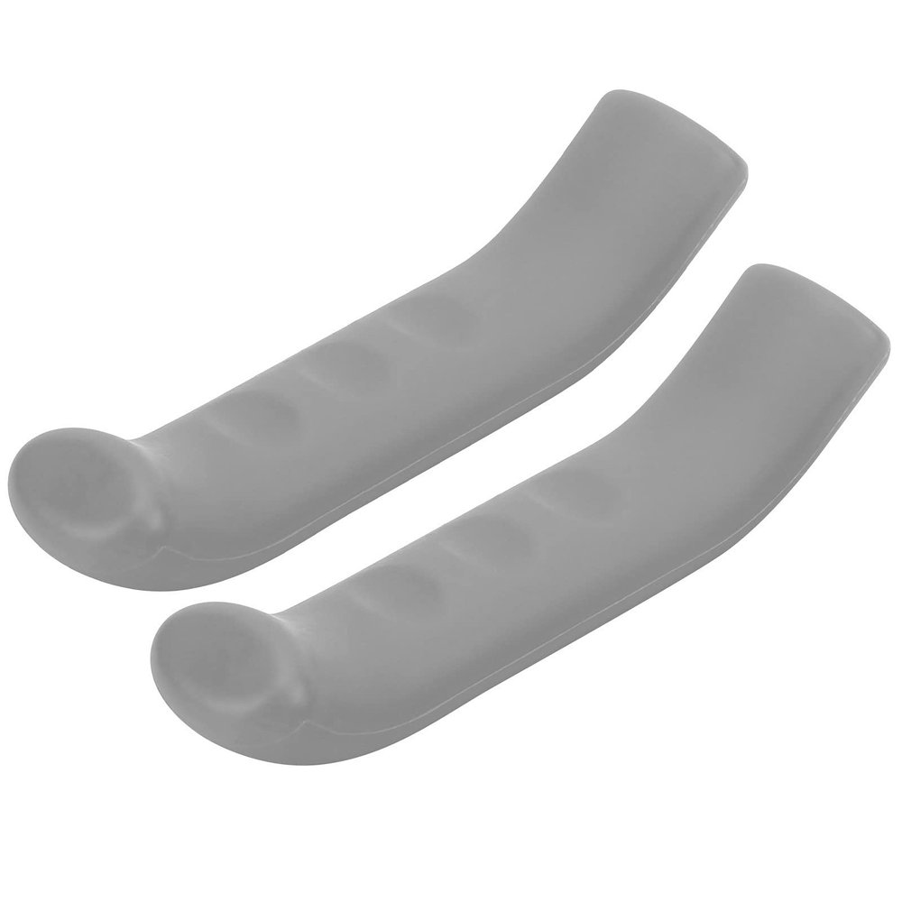 2Pcs Universal Brake Levers Sleeve, Silicone Gel Ant Slip Brake Handle Protection Cover Brake Fixed Lever Cover for Mountain Road (Gray)