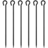 Rebar Stakes 24 Inch with Loop (Set of 6) | 1/2 Inch Thick Tree Stakes and Supports, Steel Tarp Pegs, Camping Tent Ground Anchors | Create Rope Border, Fence, Pathway | for 1.18" Diameter Rope (Black) view 1