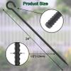 Rebar Stakes 24 Inch with Loop (Set of 6) | 1/2 Inch Thick Tree Stakes and Supports, Steel Tarp Pegs, Camping Tent Ground Anchors | Create Rope Border, Fence, Pathway | for 1.18" Diameter Rope (Black) view 2
