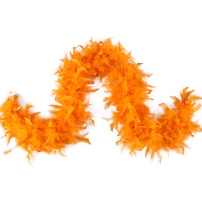 MAOFENG Chandelle Turkey Feather Boa 1.64 Yards 30g for Halloween Dancing Wedding Party DIY Craft Costume Decoration Feather Boa,Orange
