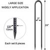 24 Inch Trampoline Stakes High Wind, 3/8 Inch Diameter Rebar Tent Anchors 8 Pack Heavy Duty U Stakes for Ground, Chain Link Fence, Swing Set, Soccer Goal (Black) view 2