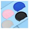 JCUIYyo Pool Solid Color Silicone Ears Long Hair Large Swim Caps Silicone Swimming Caps High Elastic Diving Hat Bathing(Gray) view 3