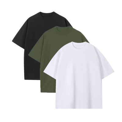 Men's Oversized Cotton T-Shirts Drop Shoulder Shirts Crew Neck Solid Casual T Shirt Short Sleeve Basic Tee