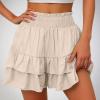 Lastesso Comfy Shorts for Women Shorts for Women Trendy Cute Flowy Dance Shorts Ruched High Waisted Summer Vacation Shorts Comfy Cotton Short Pants view 2