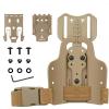 WGLILO Drop Flex Adapter and QLS 19 22 for Quick Locking System Kit, with Single Strap Leg Platform Polymer Leg Shroud for Gun Holsters, Tan view 1