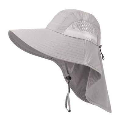 SagaSave 6 Colors Optional Fishing Hat Wide Brim Sun Protection Hat Outdoor UPF 50+ for Camping Hiking Travelling Fishing Cycling Kayaking and Other Outdoor Activities(Light Grey)