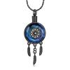 constantlife Circle of Life Dreamcatcher Cremation Jewelry for Ashes Stainless Steel Crystal Pendant Urn Necklace Keepsake Human Pet Memorial Gift for Women Men (Black-Blue) view 1